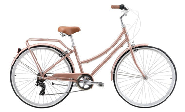 Pedal Uptown DLX 7-Speed Cruiser Bike Rose Gold